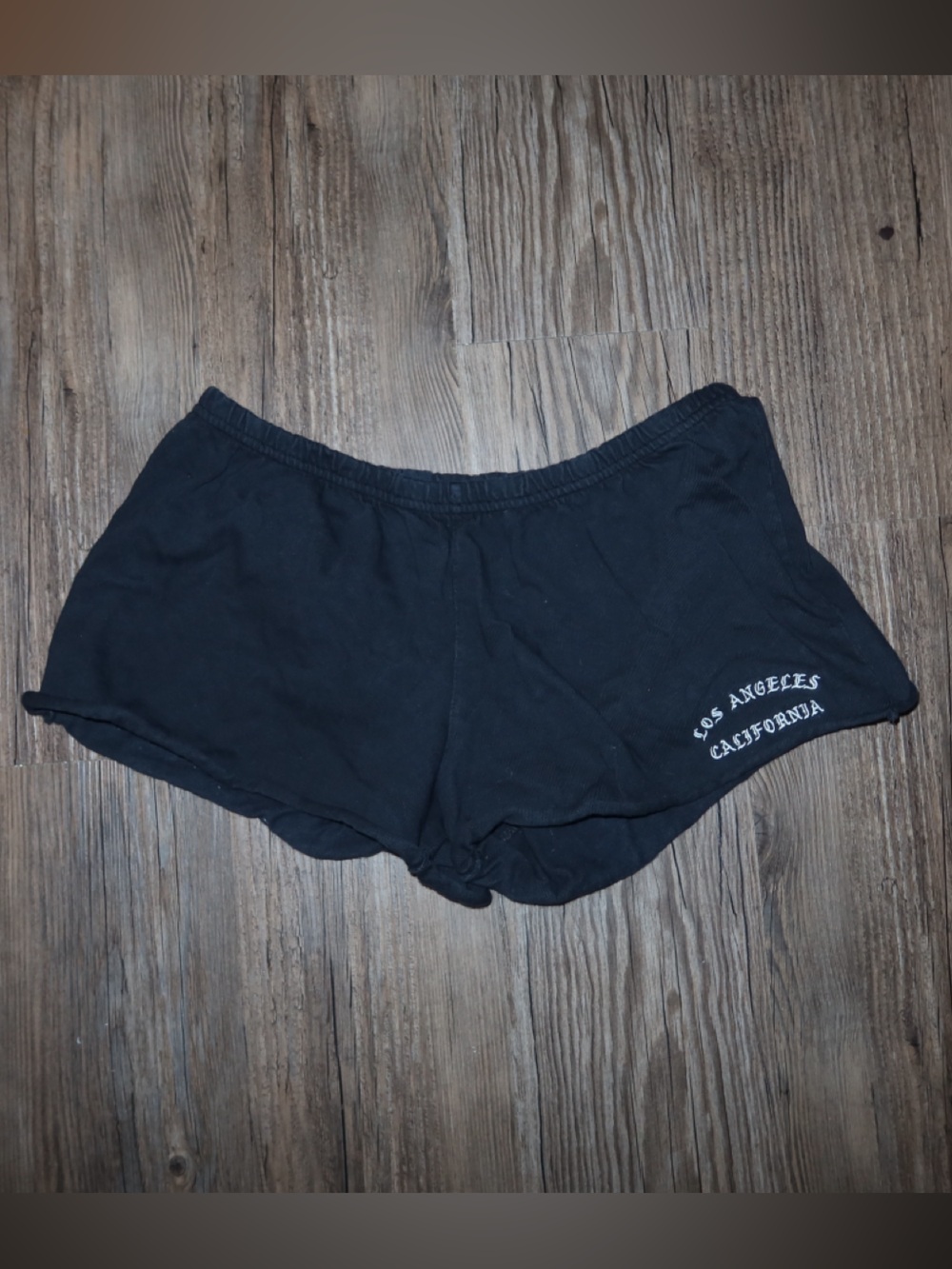 Brandy Melville Black Athletic Lounge Shorts with White Los Angeles Print